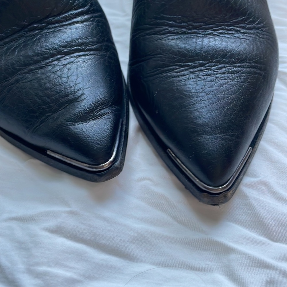 ACNE STUDIOS Jensen Black Genuine Leather Pointed Toe Chelsea Boots - Picture 8 of 9